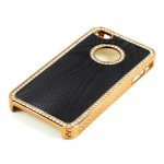 Wholesale iPhone 4 4S  Sprial Diamond Chrome Case (Black)